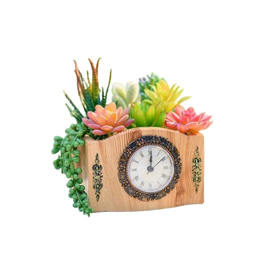 Resin Retro Planter Clock | Succulent desk decor | Unique Succulent Clock Design