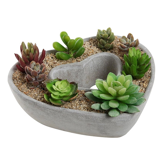 Gray Cement Succulent Plant Pot | heart plant pot