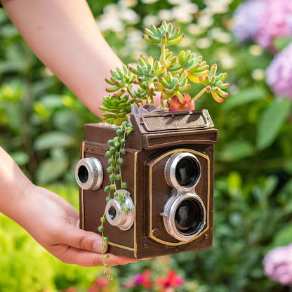 Resin Creative Vintage Camera Succulent Pot for Home Decration,Indoor Succulent Planter,Plant Pot,Flower Vase,Flowerpot Birthday Gift