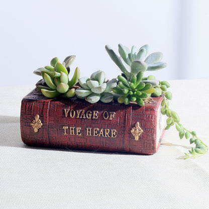 Vintage Book Rustic Succulent Pots