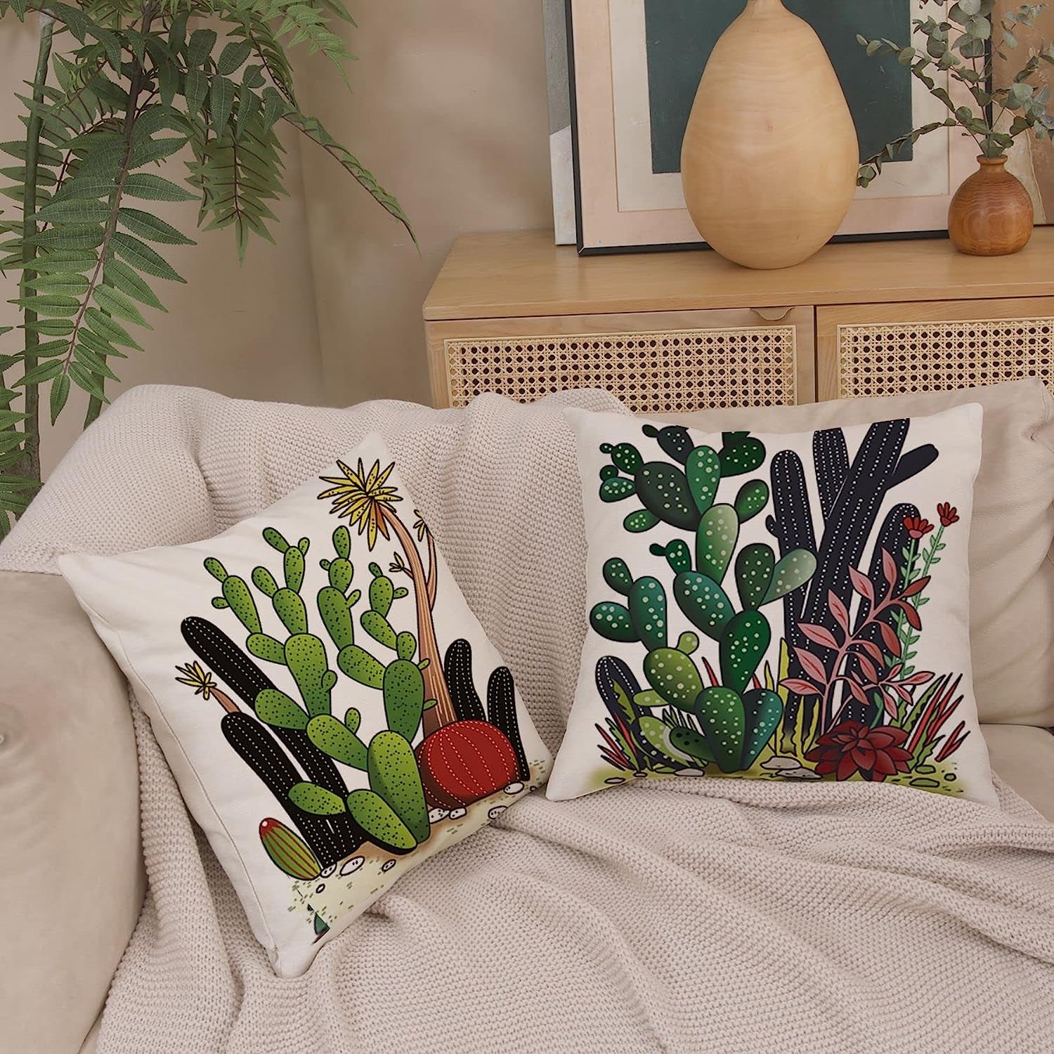 Decorative Pillows Cactus Set