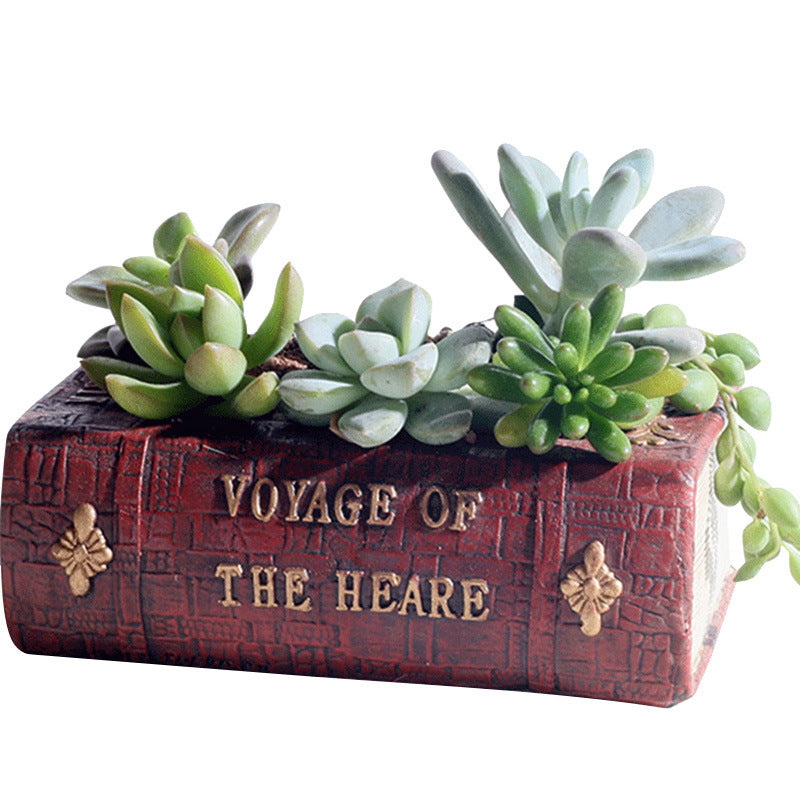 Vintage Book Rustic Succulent Pots