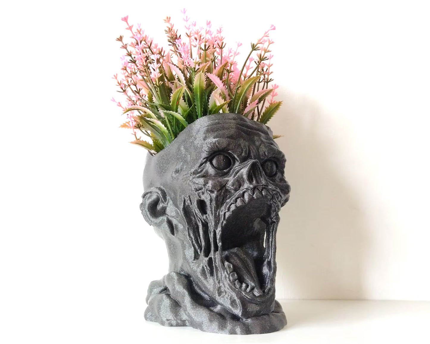 Horror Planter - Zombie Bust Plant Pot, Scary & Dark Gothic Sculpture
