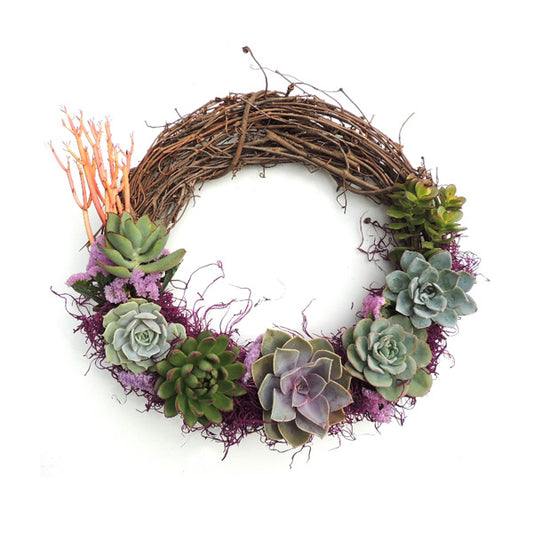 Hand-made Live Succulent Wreath