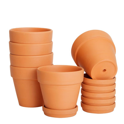 6 Packs Small Terracotta Terra Cotta Small Plant Pots, Flower Planters for Patio and Garden Succulents, 4 X 4.2 Inches
