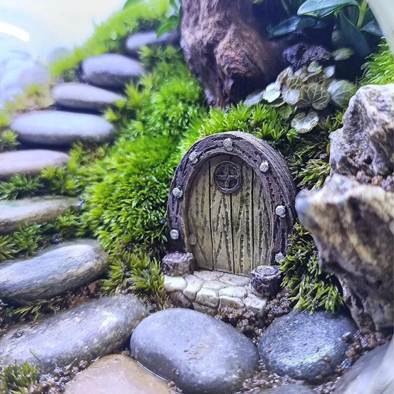 Miniatue Fairy Tiny Circular Arch Door Figurines Fairy Garden Supplies Terrarium Accessories DIY Miniature Garden