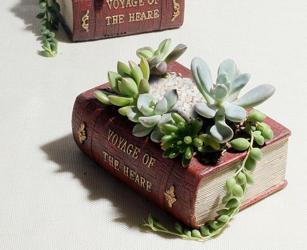 Vintage Book Rustic Succulent Pots