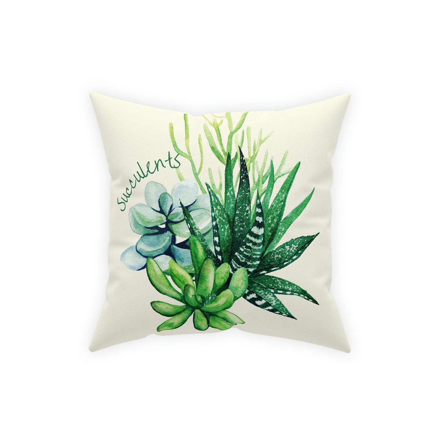 Green Succulent Pillow Home Decor